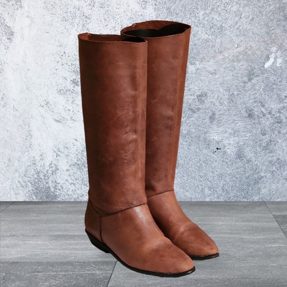 Women Vintage Tall Leather Riding Boots By Mia Authentic Size 6B